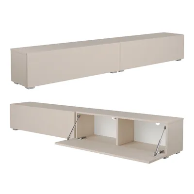 Produktbild von Platan Room TV Lowboard 210 cm breit CHAMPAGNERFARBE Fernsehschrank hängend oder stehend Hängeboard Board Schrank für Wohnzimmer Wandschrank MATT