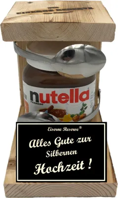 Produktbild von Alles Gute zur Silbernen Hochzeit - Eiserne Reserve Löffel Nutella - Nutella Geschenk - Geschenk für die Silberne Hochzeit
