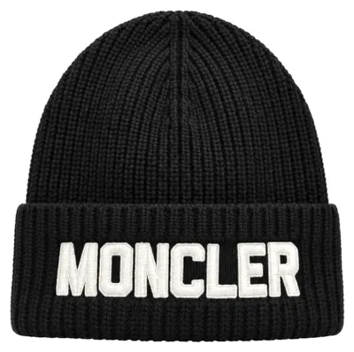 Productafbeelding van Moncler wollen muts, zwart, met logo