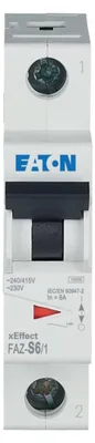 Immagine prodotto di Interruttore automatico Eaton FAZ-S6/1 tipo A (278610)