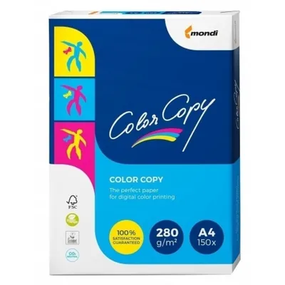 Zdjęcie produktu dla Mondi Color Copy, Druk laserowy/atramentowy, A4 (210x297 mm), Matowy, 150 ark., 280 g/m², Biały