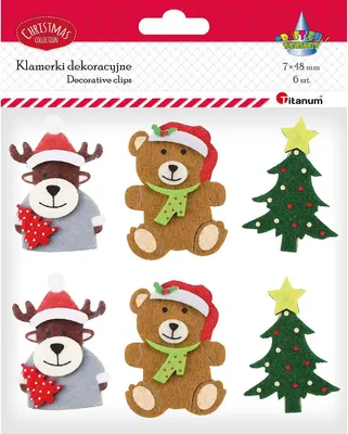 Produktbild von Dekorative Weihnachts-Wäscheklammern 6 Stück Titanum