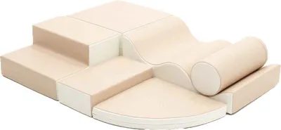 Image de IGLU Soft Play Blocs de construction souples Blocs de construction géants en mousse avec antidérapant 6 PIÈCES. (Beige)