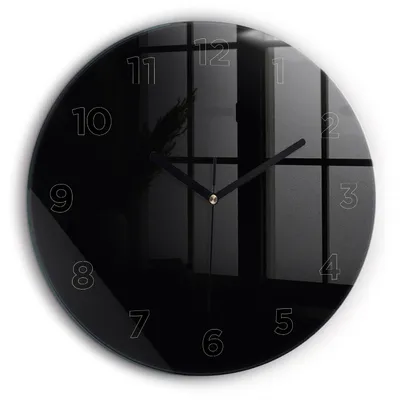 Produktbild von Wallfluent Große Wanduhr – Stilles Quarzuhrwerk - Uhr Dekoration Wohnzimmer Schlafzimmer Küche - Zifferblatt - schwarze Zeiger - 60 cm - Schwarz