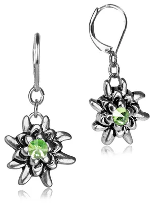 Produktbild von LUISIA® Edelweiß Ohrhänger "Emilia" mit Premium Kristallen | Peridot / Apfelgrün - Ohrringe