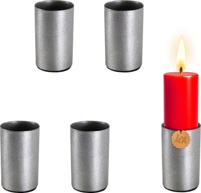 Produktbild von Kerzenhalter 4er Set Metall Silber Ø 2,3 cm mit Magnet
