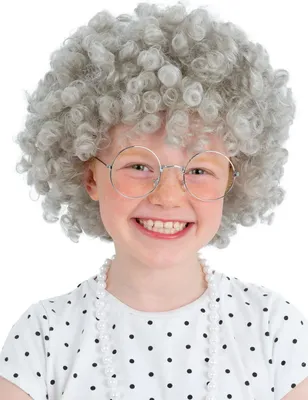 Produktbild von Smiffys - "Granny Perm" Perücke für Kinder SM3491 (Einheitsgröße) (Grau)