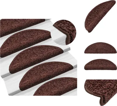 Produktbild von vidaXL Treppenmatten 15 Stk. Braun 65x21x4 cm -  Stufenteppiche