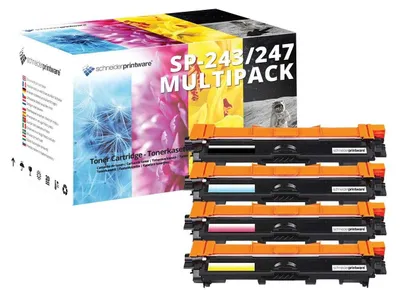 Produktbild von 4 Schneider Toner | 35% höhere Reichweite | kompatibel zu Brother TN-243 TN-247