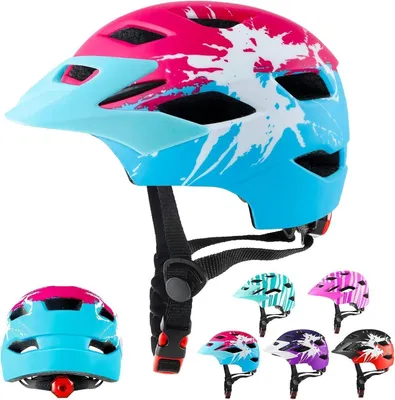 Obrázok produktu pre Detská cyklistická prilba RaMokey so svetlom a zadným svetlom, 48-56 cm, normy CE, nastaviteľná a priedušná