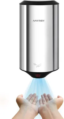 Produktbild von Kompakter, Hochgeschwindigkeits-Händetrockner, 1350W, Polierter Edelstahl, Automatischer, Elektrischer Händetrockner, Schnell Trocknen