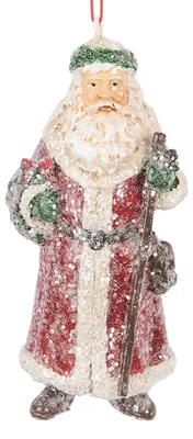 Image de Clayre & Eef Pendentif Père Noël 5x4x12 cm rouge plastique