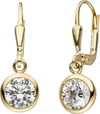 Produktbild von JOBO Ohrhänger 925 Sterling Silber gold vergoldet 2 Zirkonia Ohrringe