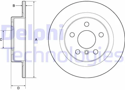 Produktbild von 2x DELPHI Bremsscheibe BG4812C für BMW X1 (F48) 2 Active Tourer (F45) X2 (F39)