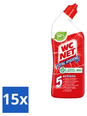 Produktbild von 15 x WC Net Total Hygiene Gel Toiletreiniger - 750 ml - Vorteilspackung - 15 Stücke