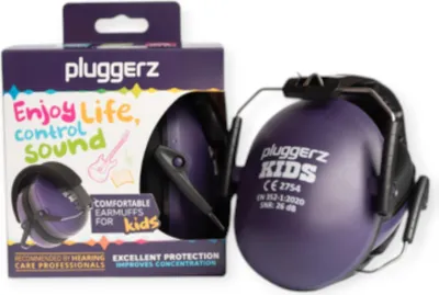 Obrázek produktu pro Pluggerz Earmuff Kids Purple - ochrana sluchu a klid pro děti
