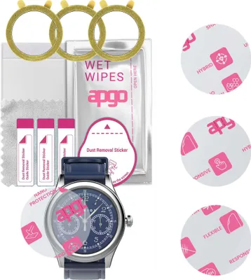 Produktbild von apgo 3 Stück Schutzglas, klar, kompatibel mit Vector Smart VCTR-34-02 03 Smartwatch, Hybrid 8H, Ersatz für Hartglas, Displayschutzglas, Bildschirmschutz, Displayschutz, kratzfest