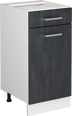Produktbild von Küchenunterschrank Vicco R-Line Schwarz Beton 40 cm ohne Arbeitsplatte, Model 47457