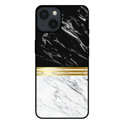 Produktbild von Smartphonica Handytasche für iPhone 14 Marmor-Look - Rückseite Abdeckung Marmor Fall - Schwarz Weiß