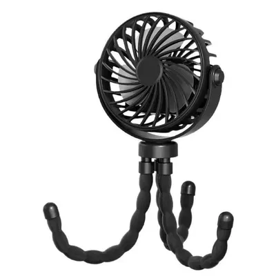 Productafbeelding van Octopus handventilator – 5200 mAh powerbank, 360° draaibaar, 3 standen, 12 uur batterijduur, USB-C. Multifunctionele mini-ventilator – zwart