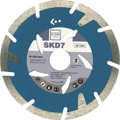 Produktbild von Diamanttrennscheibe Beton Segment Diamantscheibe 125 mm 125 mm SKD7 Laser