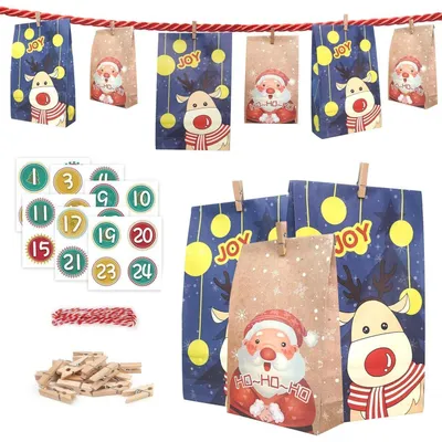 Produktbild von Adventskalender zum selber basteln groß 2026 dunkelblau rot Kinderfüllung