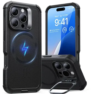 Obrázok produktu pre ESR Cyber Armor Kickstand puzdro pre iPhone 16 Pro – čierne
