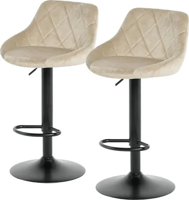 Produktbild von home24 Barstuhl - 2er-Set - Metall / Textil