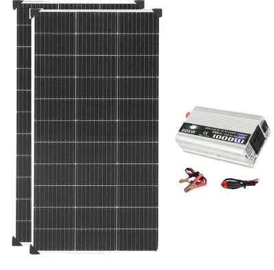 Obrázok produktu pre Solárny systém, kompatibilný s aplikáciami nezávislými na elektrickej sieti, viacero výkonových variantov, systém 12 V – 220 V, 240 W