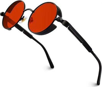 Produktbild von Retro Steampunk Runde Polarisierte Sonnenbrille UV400, Metallrahmen