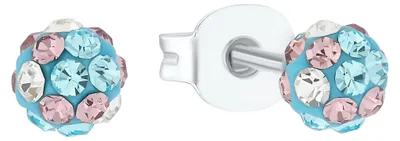 Produktbild von Lillifee Mädchen Ohrstecker 2036425 Kugel silber 925 Preciosa türkis weiß lila
