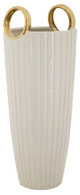 Immagine prodotto di Vaso Mauro Ferretti, dimensioni 18x45 cm, colore bianco dorato