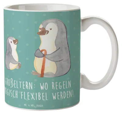 Produktbild von Mr. & Mrs. Panda Kaffeebecher Großeltern Magie - Meeresbrise - Geschenk, Teetasse, Keramiktasse, Flexibilität, Freude, Tasse, Enkelkinder, Kaffeetasse, Geburtstage