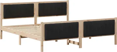 Produktbild von vidaXL Bettgestell Braun und Schwarz 180 x 200 cm Massivholz Kiefer