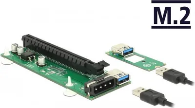 Image de DELOCK Riser Karte M.2 Key B+M > PCI Express x16 30cm USB