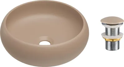 Produktbild von Comad | Waschbecken Aufsatz - Matt Cappuccino - 36x12 Cm - Mit Click-clack Stopfen - Keramik