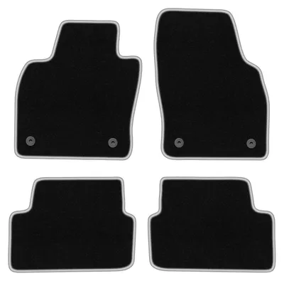 Produktbild von Fußmatten Velours Schwarz/Silber für Volkswagen Polo VI 2017- Set 4-tlg