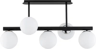 Zdjęcie produktu dla Lampa sufitowa nowoczesna czarna białe kule TUKANE 5xE14 10W ALF63260 Alfa