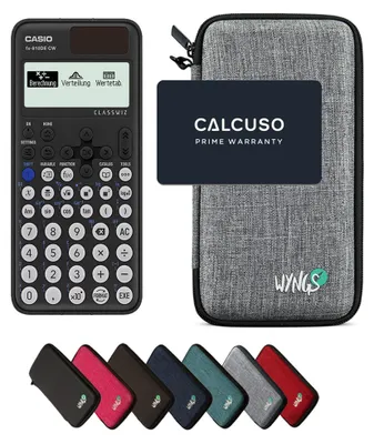 Produktbild von Casio fx-810DE CW ClassWiz inkl. WYNGS Schutztasche Hellgrau - Wissenschaftlicher Taschenrechner - Basic Set
