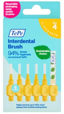Produktbild von TePe Interdental Brush 4 Original Yellow, 0.7 mm, 6-pack
