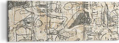 Produktbild von Bild auf Leinwand - Leinwandbild - 3 Teile - Graffiti Kritzeleien Zeichnen - 120x40cm - Wand Bild - Wanddeko - Wandbilder - Leinwanddruck - Bilder - Wanddekoration - Leinwand bilder - CA120x40-5047