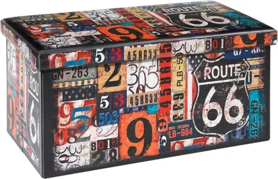 Obrázek produktu pro Skládací úložný box, rozměry 76 x 38 x 38 cm, nosnost až 300 kg, retro design, vhodný do obývacího pokoje