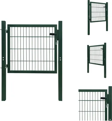 Zdjęcie produktu dla vidaXL Brama ogrodzeniowa 2D (pojedyncza) zielona 106x130 cm - Bramy ogrodowe