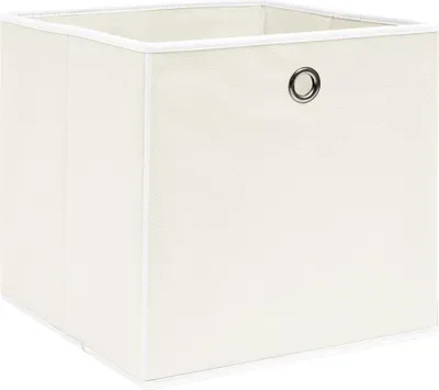 Produktbild von vidaXL Aufbewahrungsboxen 10 Stk. Weiß 32x32x32 cm Stoff