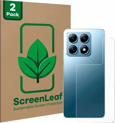 Produktbild von 2x ScreenLeaf Schutzfolie für Xiaomi 14T Pro (Rückseite) nachhaltiger Displayschutz Display Schutz Folie Klar Transparent
