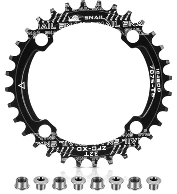 Immagine prodotto di dentata a 38 denti, nera, per biciclette da corsa, mountain bike e BMX
