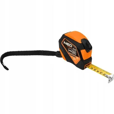 Productafbeelding van Stalen meetlint, 3 meter x 16 mm, met automatische vergrendeling, stopknop en magneet