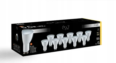 Zdjęcie produktu dla ZESTAW 10x żarówek FARI LED GU10 5,5W 3000K ciepła WW 500lm 120st EDO777488