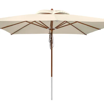 Produktbild von anndora Sonnenschirm 4x4m eckig Natural Winddach UV-Schutz - Natural