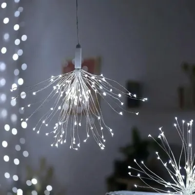 90 LED Starburst Lichterkette, batteriebetrieben, 8 Modi, warmweiß
